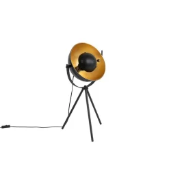 Tischlampe schwarz mit Gold 63,3 cm Stativ verstellbar - Magnax