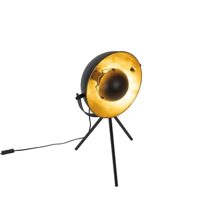 Tischlampe schwarz mit Gold 63,3 cm Stativ verstellbar - Magnax