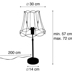 Tischlampe schwarz mit Granny Frame 30 cm verstellbar - Parte
