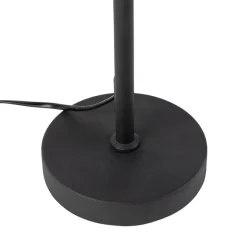 Tischlampe schwarz mit Leinenschirm weiß 35 cm verstellbar - Parte