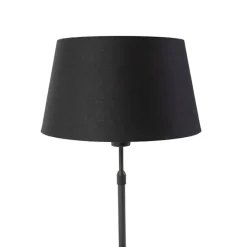 Tischlampe schwarz mit Schirm schwarz mit Gold 35 cm - Parte