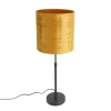 Tischlampe schwarz Samtschirm Gold 25 cm verstellbar - Parte