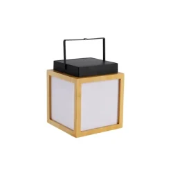 Tischleuchte aus Bambus mit Flammeneffekt inkl. LED IP44 Solar Wiederaufladbar - Vega