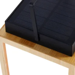 Tischleuchte aus Bambus mit Flammeneffekt inkl. LED IP44 Solar Wiederaufladbar - Vega