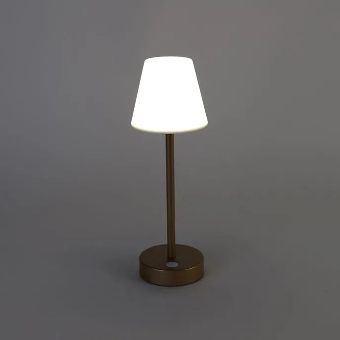 Tischleuchte aus Messing inkl. LED wiederaufladbar mit Touchdimmer - Renata