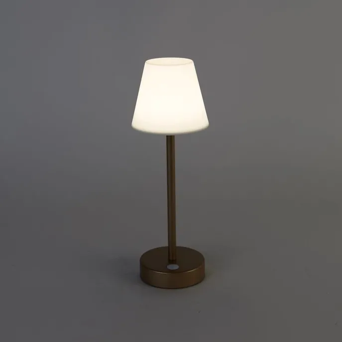 Tischleuchte aus Messing inkl. LED wiederaufladbar mit Touchdimmer - Renata