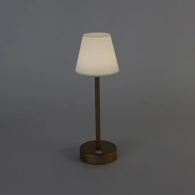 Tischleuchte aus Messing inkl. LED wiederaufladbar mit Touchdimmer - Renata