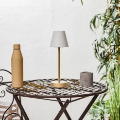 Tischleuchte aus Messing inkl. LED wiederaufladbar mit Touchdimmer - Renata