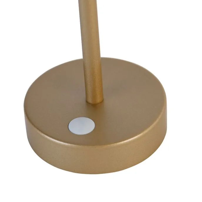 Tischleuchte aus Messing inkl. LED wiederaufladbar mit Touchdimmer - Renata