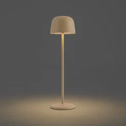 Tischleuchte Beige inkl. LED Wiederaufladbar mit Ladestation IP65 - Raika