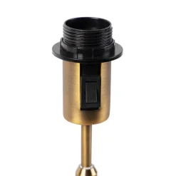 Tischleuchte Bronze mit Samtlampenschirm Blattdesign und goldener Innenseite - Parte