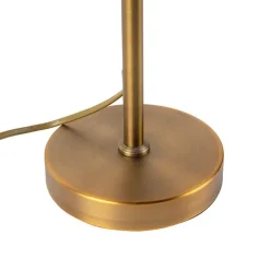 Tischleuchte Bronze mit Samtlampenschirm Blattdesign und goldener Innenseite - Parte