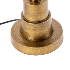 Tischleuchte Bronze mit Samtschirm Taupe 35cm - Pisos