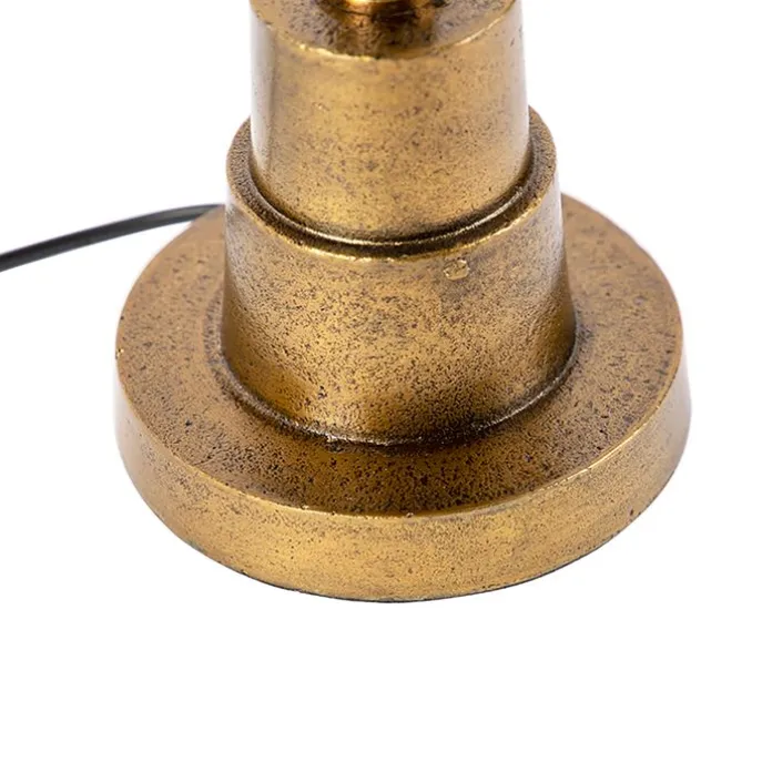 Tischleuchte Bronze mit Samtschirm Taupe 35cm - Pisos