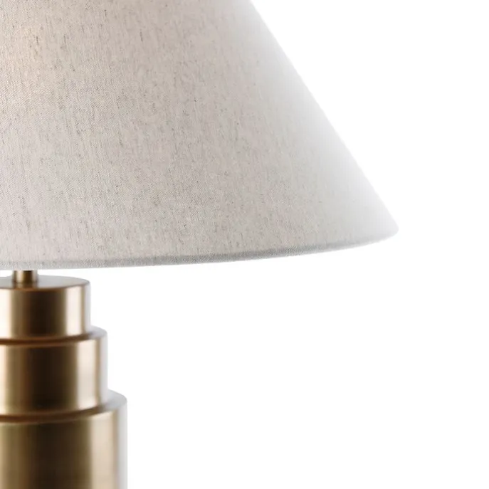 Tischleuchte Bronze Stoffschirm Beige 55 cm - Bruut