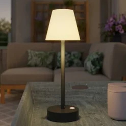 Tischleuchte dunkelgrau inkl. LED wiederaufladbar mit Touchdimmer - Renata