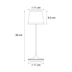 Tischleuchte Dunkelgrau inkl. LED IP65 Wiederaufladbar mit Ladestation - Bass