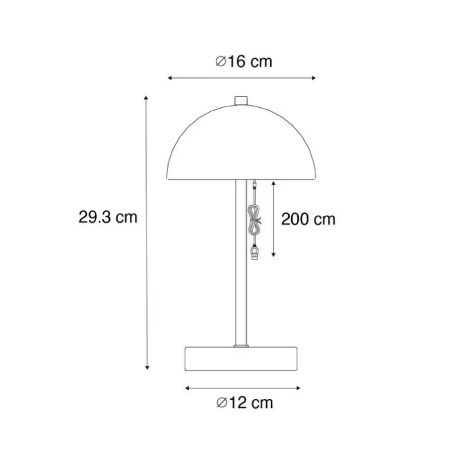Tischleuchte für den Außenbereich Pilzform Dunkelbronze Wiederaufladbar - Keira