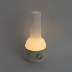 Tischleuchte für den Außenbereich beige mit weiß inkl. wiederaufladbarem LED IP44 - Haard