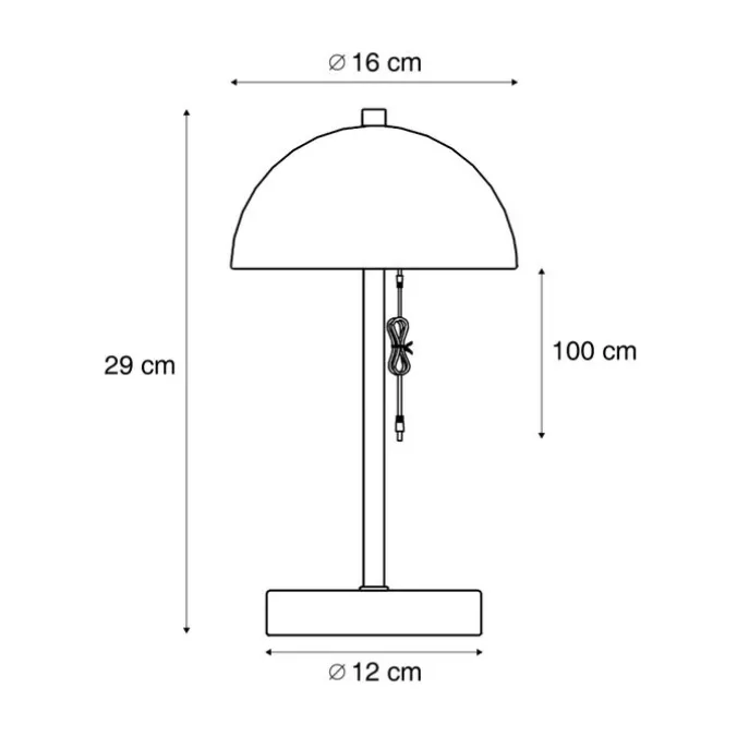 Tischleuchte für den Außenbereich beige inkl. LED 3-Stufen-Dimmbar IP44 Wiederaufladbar - Keira