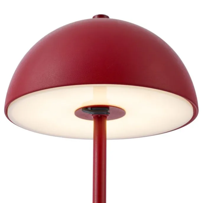 Tischleuchte für den Außenbereich Dunkelrot inkl. LED 3-Stufen-Dimmbar IP44 Wiederaufladbar - Keira