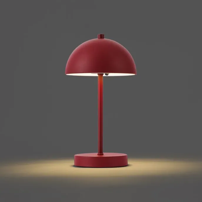 Tischleuchte für den Außenbereich Dunkelrot inkl. LED 3-Stufen-Dimmbar IP44 Wiederaufladbar - Keira