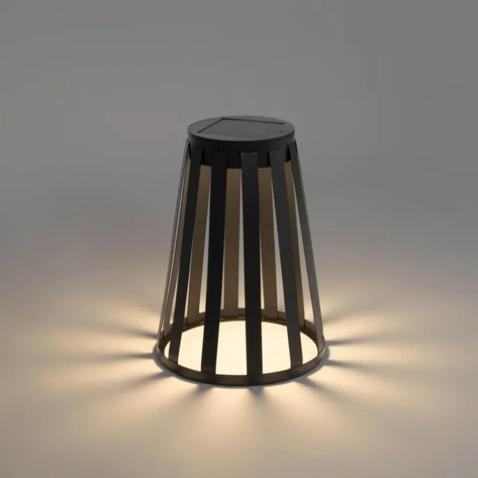 Tischleuchte für den Außenbereich schwarz inkl. LED 3-stufig dimmbar Solar- und Akku-betrieb - Penny