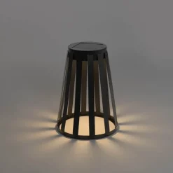 Tischleuchte für den Außenbereich schwarz inkl. LED 3-stufig dimmbar Solar- und Akku-betrieb - Penny