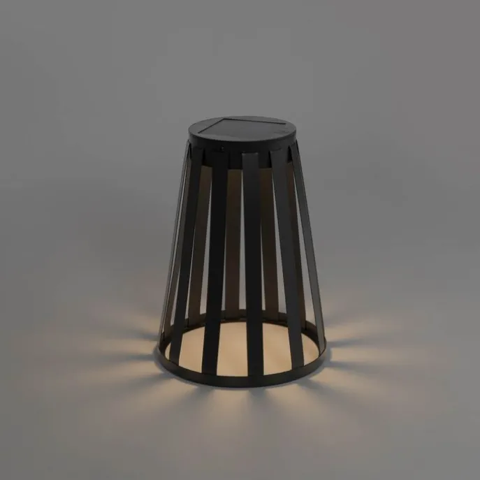 Tischleuchte für den Außenbereich schwarz inkl. LED 3-stufig dimmbar Solar- und Akku-betrieb - Penny