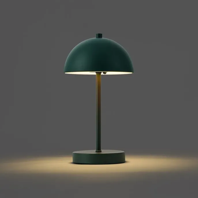 Tischleuchte für den Außenbereich Dunkelgrün inkl. LED 3-Stufen-Dimmbar IP44 Wiederaufladbar - Keira