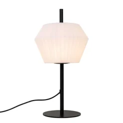 Tischleuchte für den Außenbereich schwarz mit weißem Schirm IP44 - Robbert