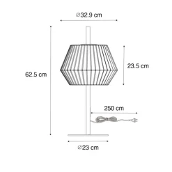 Tischleuchte für den Außenbereich schwarz mit weißem Schirm IP44 - Robbert