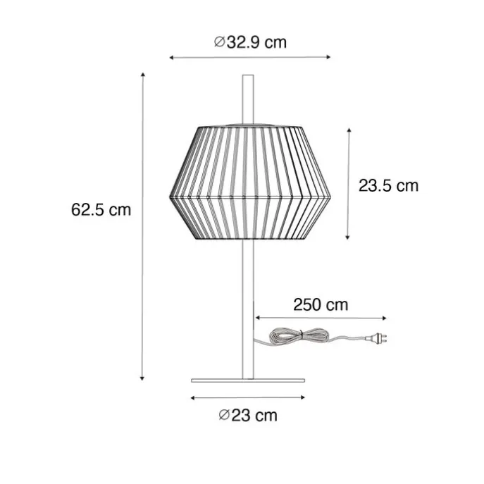 Tischleuchte für den Außenbereich schwarz mit weißem Schirm IP44 - Robbert