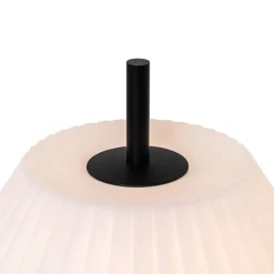 Tischleuchte für den Außenbereich schwarz mit weißem Schirm IP44 - Robbert