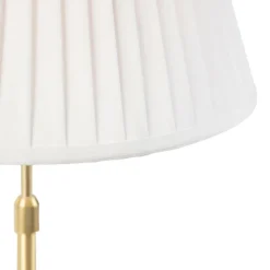 Tischleuchte gold / messing mit plissiertem Schirm creme 35 cm - Parte