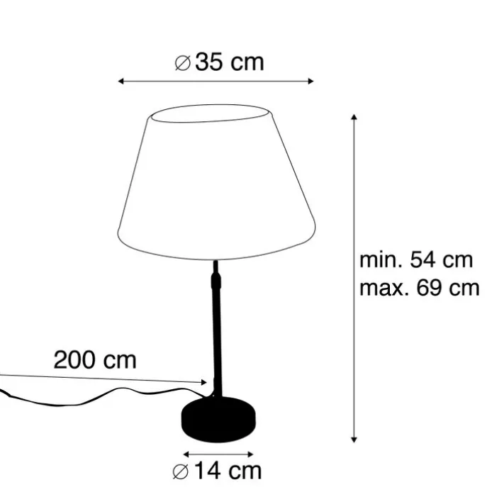 Tischleuchte gold / messing mit plissiertem Schirm creme 35 cm - Parte