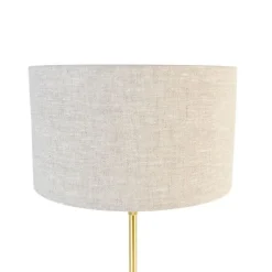 Tischleuchte gold verstellbar mit Schirm hellgrau 35 cm - Parte