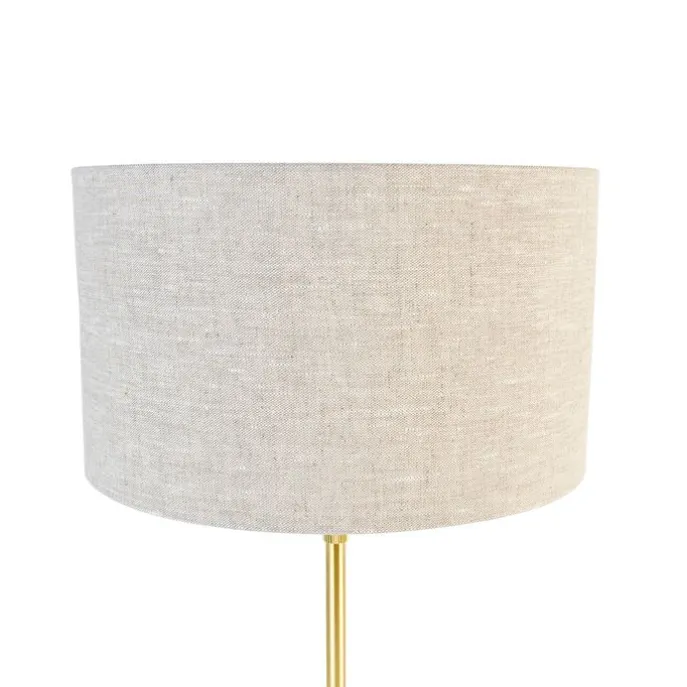 Tischleuchte gold verstellbar mit Schirm hellgrau 35 cm - Parte