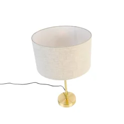 Tischleuchte gold verstellbar mit Schirm hellgrau 35 cm - Parte