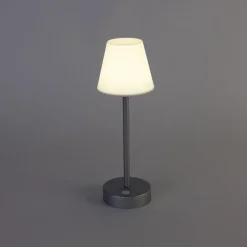 Tischleuchte grau inkl. LED wiederaufladbar mit Touchdimmer - Renata