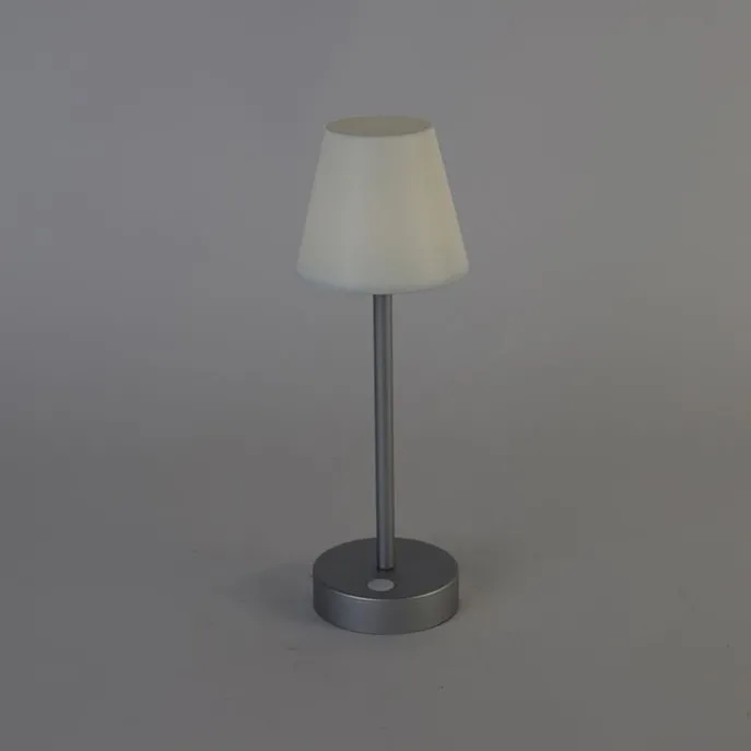 Tischleuchte grau inkl. LED wiederaufladbar mit Touchdimmer - Renata