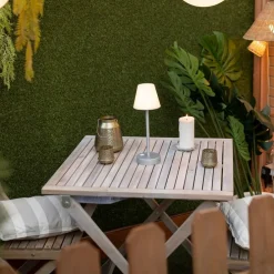 Tischleuchte grau inkl. LED wiederaufladbar mit Touchdimmer - Renata