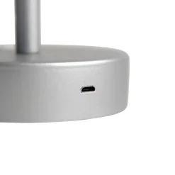 Tischleuchte grau inkl. LED wiederaufladbar mit Touchdimmer - Renata