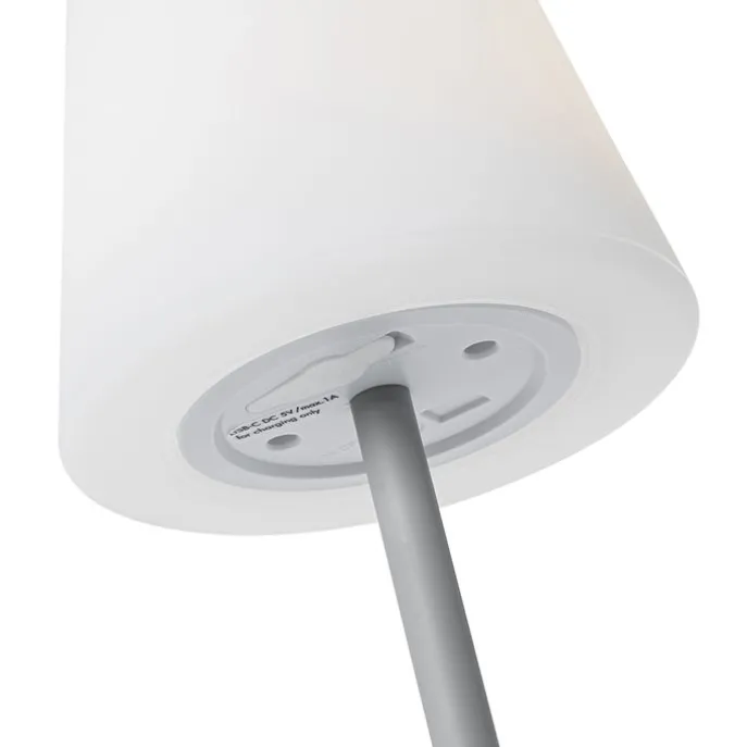 Tischleuchte grau wiederaufladbar inkl. LED und Dimmer IP54 - Jude