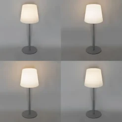 Tischleuchte grau wiederaufladbar inkl. LED und Dimmer IP54 - Jude