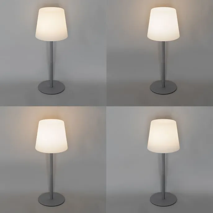 Tischleuchte grau wiederaufladbar inkl. LED und Dimmer IP54 - Jude