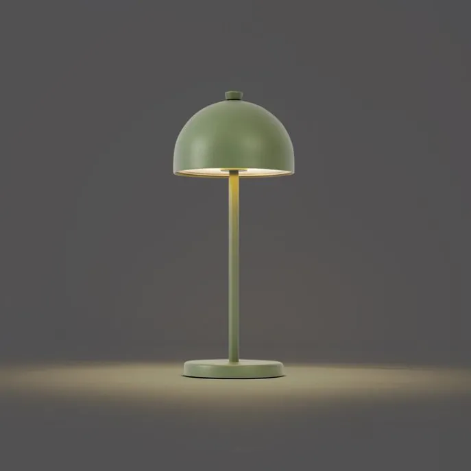 Tischleuchte Grün inkl. LED IP54 Wiederaufladbar mit Ladestation - Squirrel