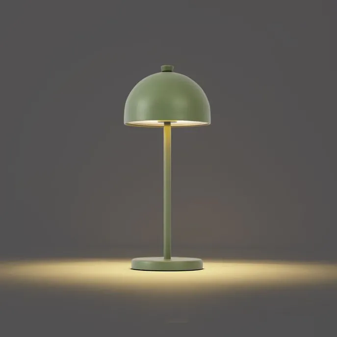 Tischleuchte Grün inkl. LED IP54 Wiederaufladbar mit Ladestation - Squirrel