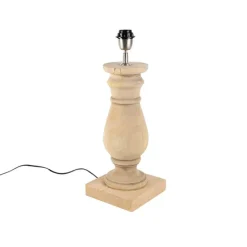 Tischleuchte im Landhausstil Holz natur ohne Lampenschirm - Catnip