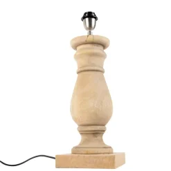 Tischleuchte im Landhausstil Holz natur ohne Lampenschirm - Catnip